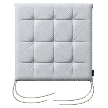 Poduszka na krzesło Karol, szaro-białe wzory geometryczne, 40 x 40 x 3,5 cm, Sunny