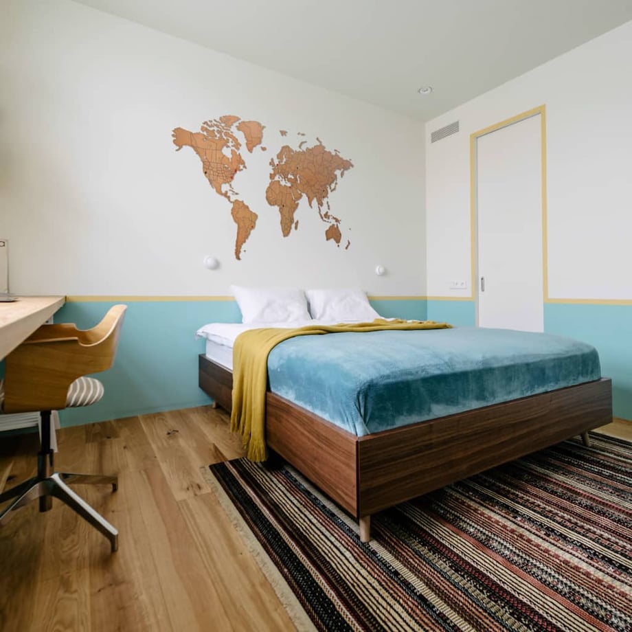 MiMi Innovations Ścienna mapa świata Luxury, puzzle, brąz, 150x90 cm