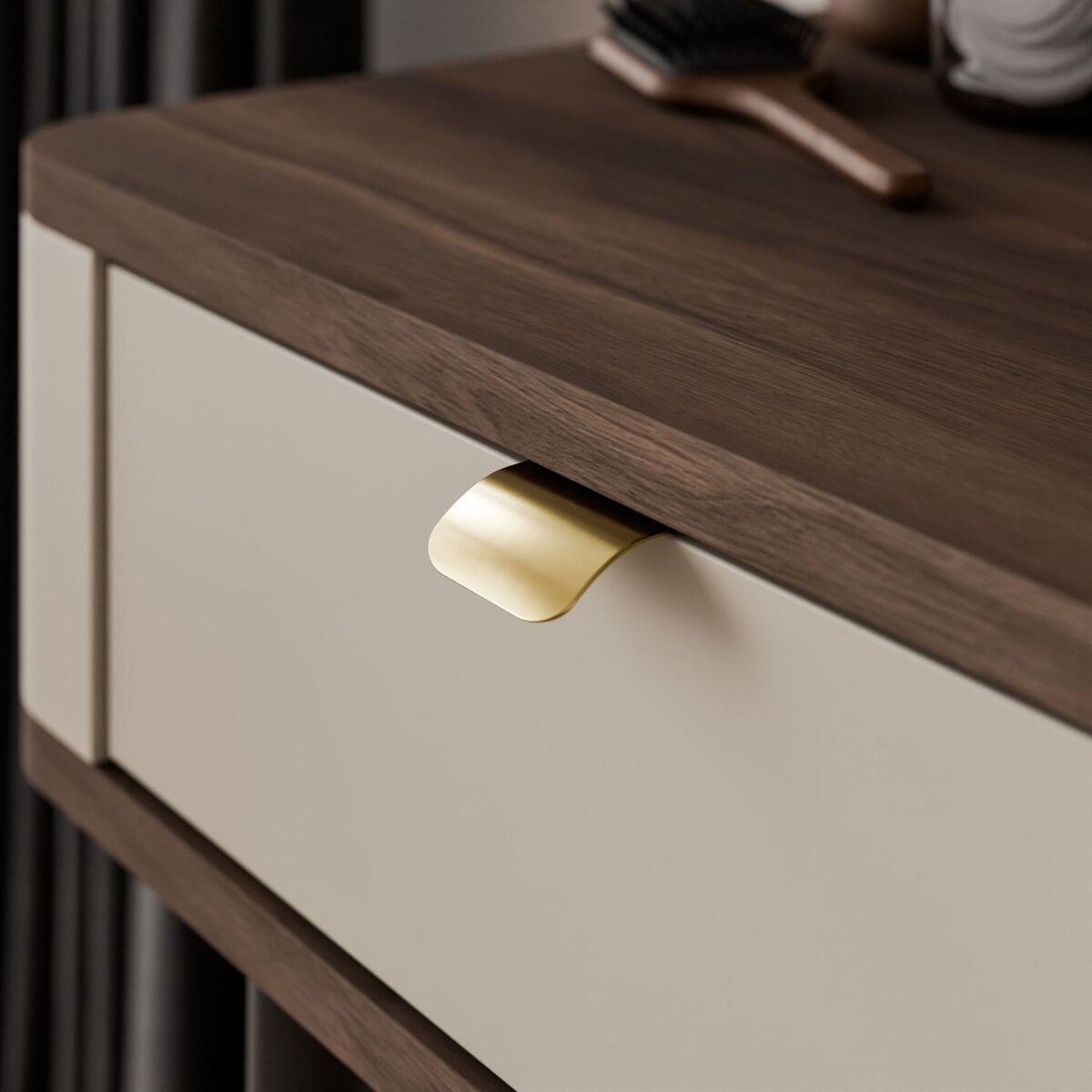 Konsola AUTUMN z szufladami, Kaszmir / Orzech