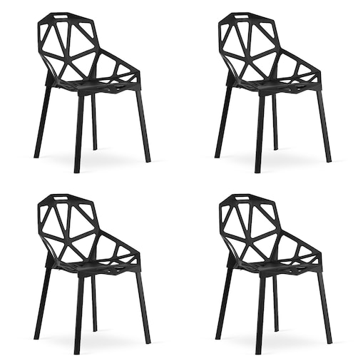 Krzesło Do Jadalni Kuchni Salonu Essen - Czarne X 4