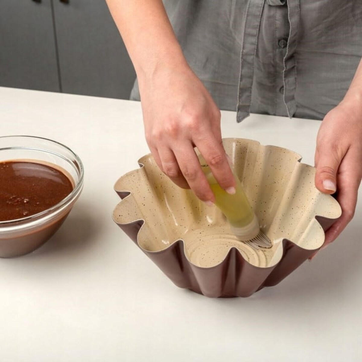 Forma Granitowa Foremka na Babkę do Pieczenia Babki Ciastka metalowa 23 cm