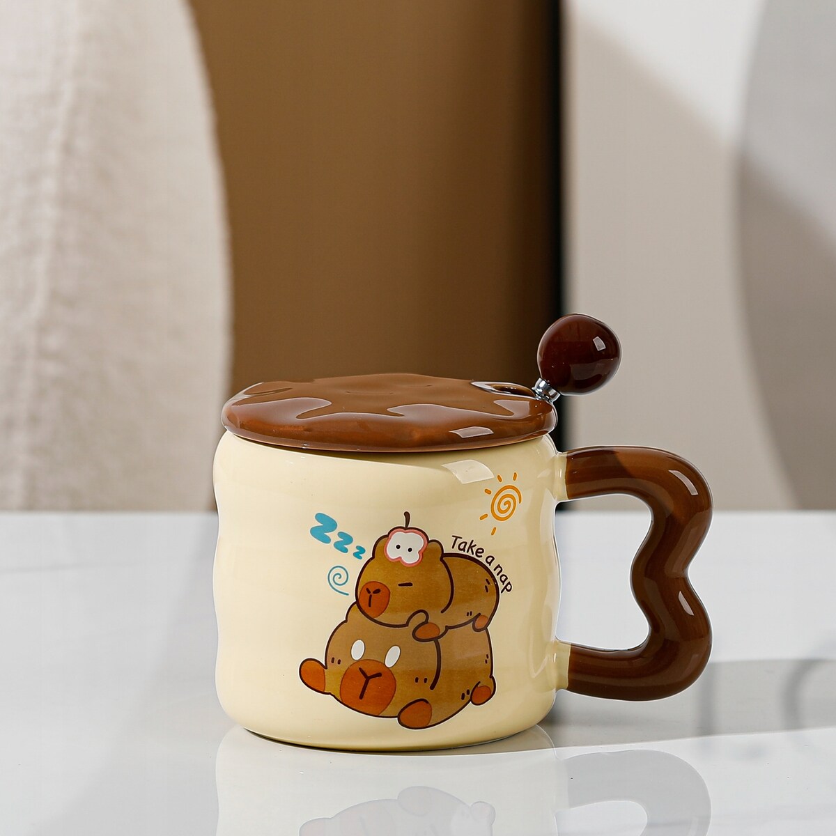 Podgrzewacz do kubka z kablem USB Duży KUBEK CERAMICZNY Świąteczny PREZENT