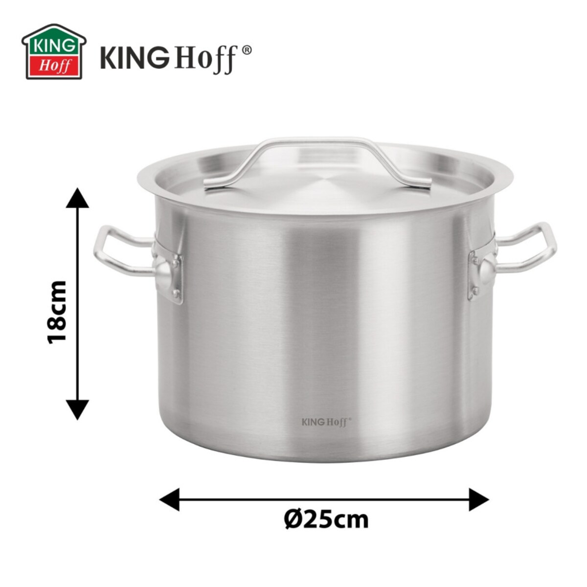Kinghoff garnek gastronomiczny z pokrywą 25cm 9L 67533