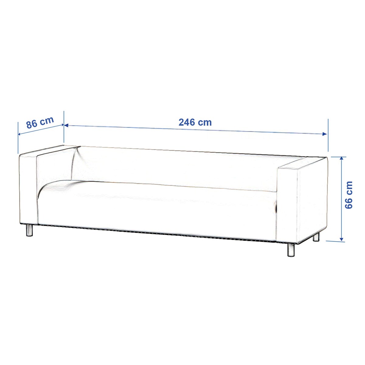 Pokrowiec na sofę Klippan 4-osobową, biała bukla, 246 x 86 x 66 cm, Boucle Teddy