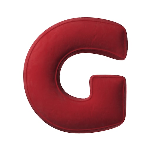 Poduszka literka G, intensywna czerwień, 35x40cm, Posh Velvet