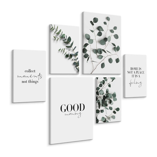 Zestaw Obrazów Drobne Liście EUKALIPTUSA 90x80cm