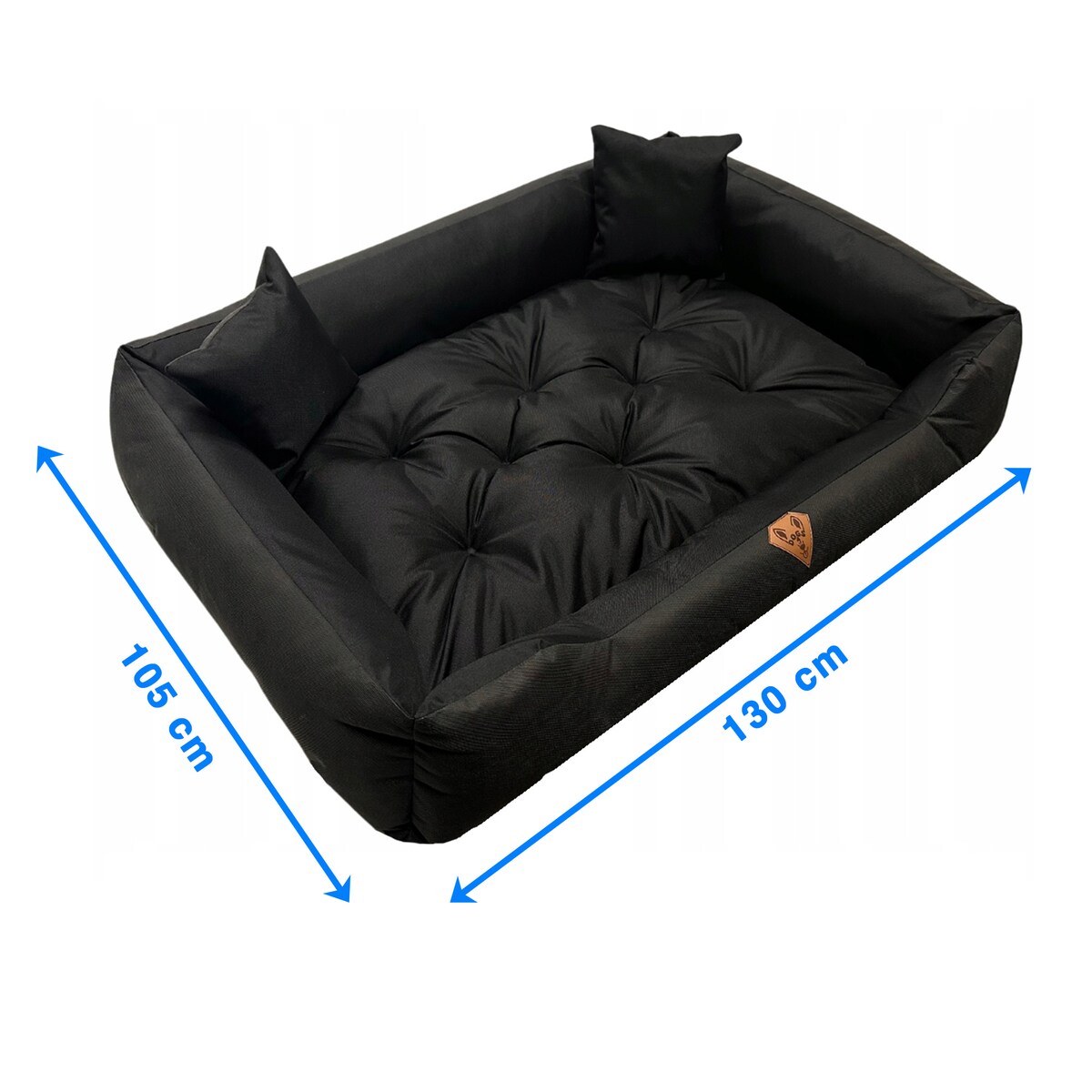 Legowisko Dla Psa Kanapa Posłanie 130X105 Cm Wodoodporne Poduszki Pikowane Czarne