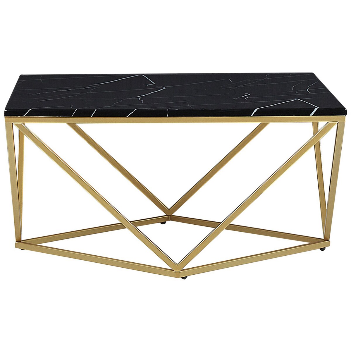 Stolik kawowy czarno-złoty efekt marmuru MALIBU