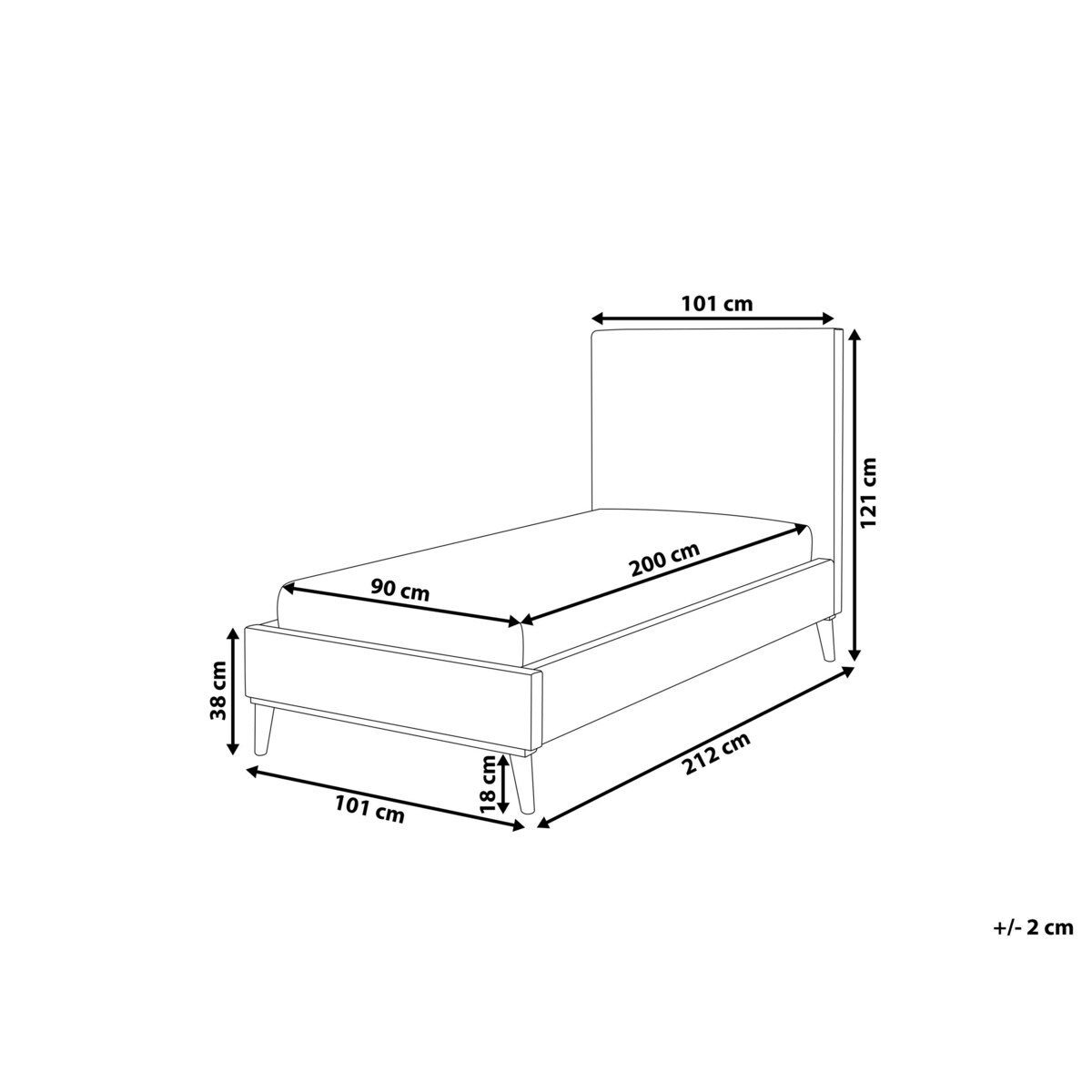 Łóżko welurowe 90 x 200 cm szare BAYONNE