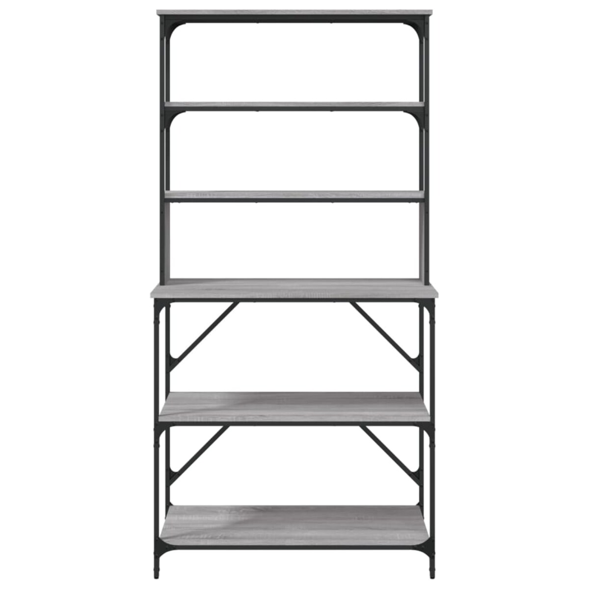 vidaXL 6-poziomowy regał kuchenny, szary dąb sonoma, 90x40x180 cm