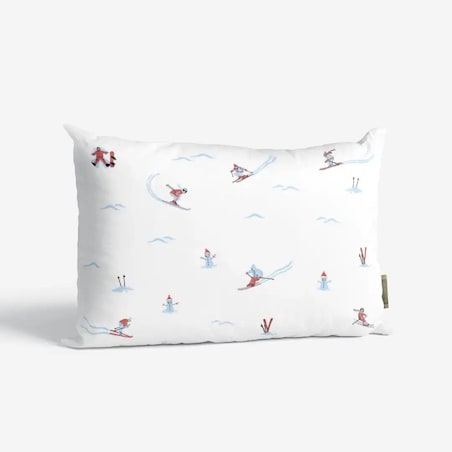 Poduszka świąteczna -Narciarze