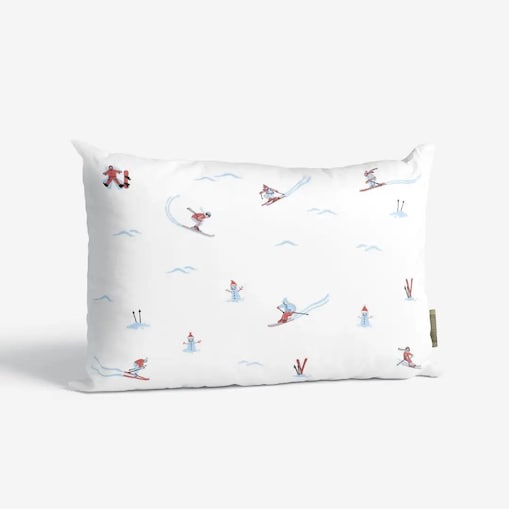Poduszka świąteczna -Narciarze
