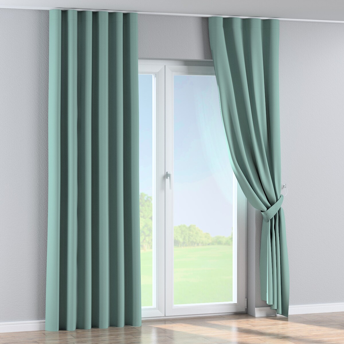 Zasłona na taśmie wave 130x260 miętowy