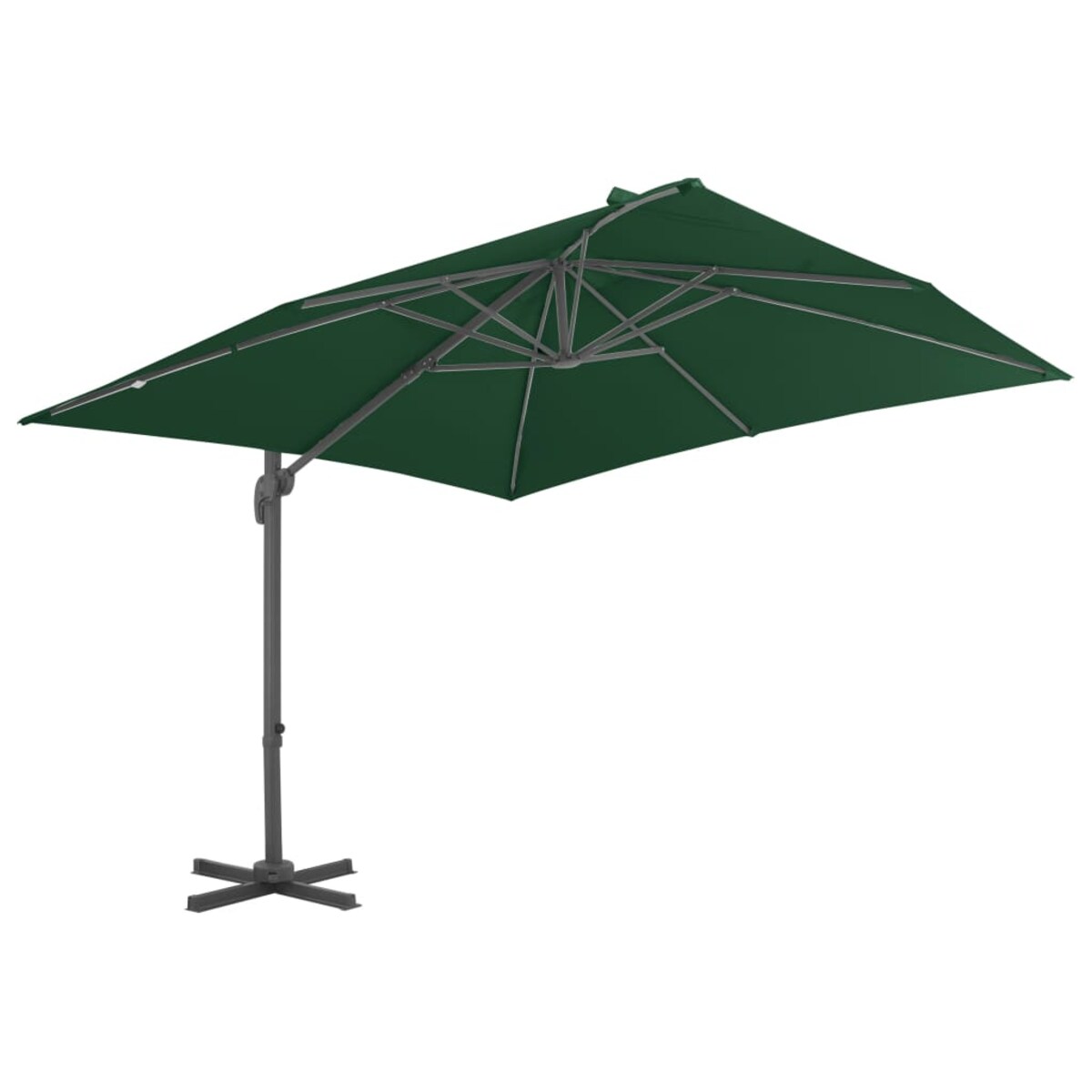 vidaXL Parasol wiszący z aluminiowym słupkiem, 400x300 cm, zielony