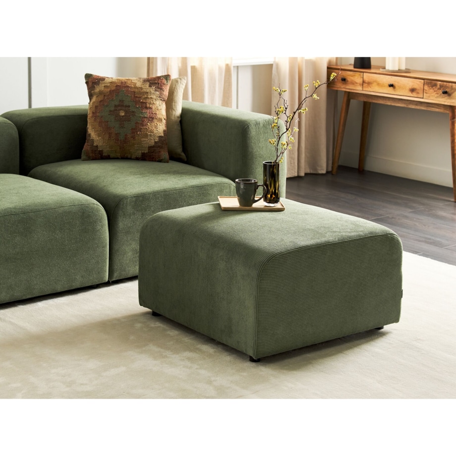 Otomana sztruksowa zielona FALSTERBO