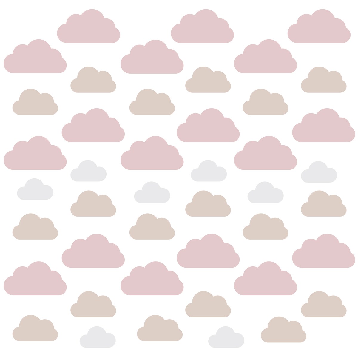 Naklejki Dla Dzieci Różowe Chmurki Beżowe Chmury Dla Dziewczynki Zestaw 60x30cm