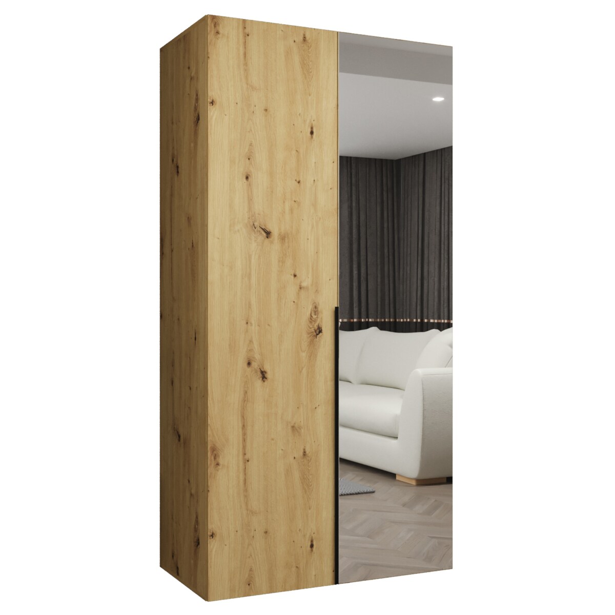 Szafa uchylna otwierana ALICANTE 2 100 wys. 202 cm Artisan + u. Czarny