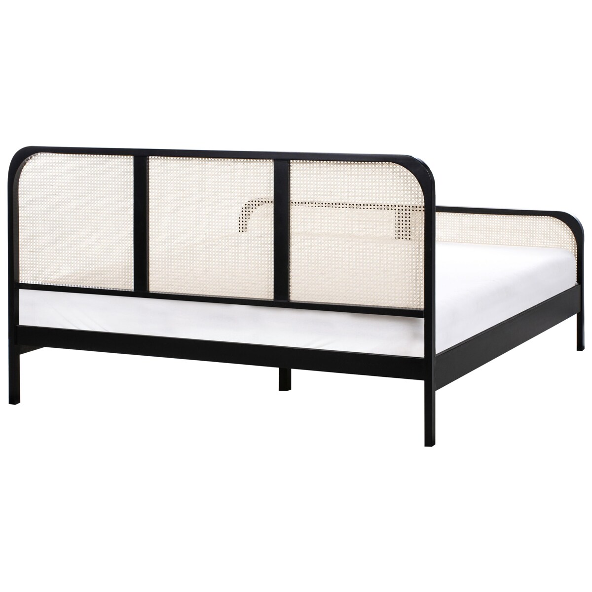 Łóżko Drewno sosnowe GONFARON 180 x 200 cm Czarny