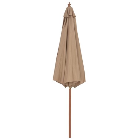 vidaXL Parasol ogrodowy na drewnianym słupku, 300 cm, taupe
