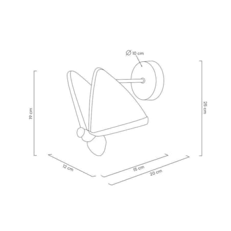 Ścienny kinkiet Butterfly MSE010100323 motyl złoty