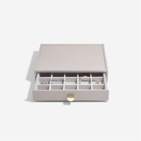 Szkatułka na biżuterię Stackers 20 komorowa classic taupe z szufladą