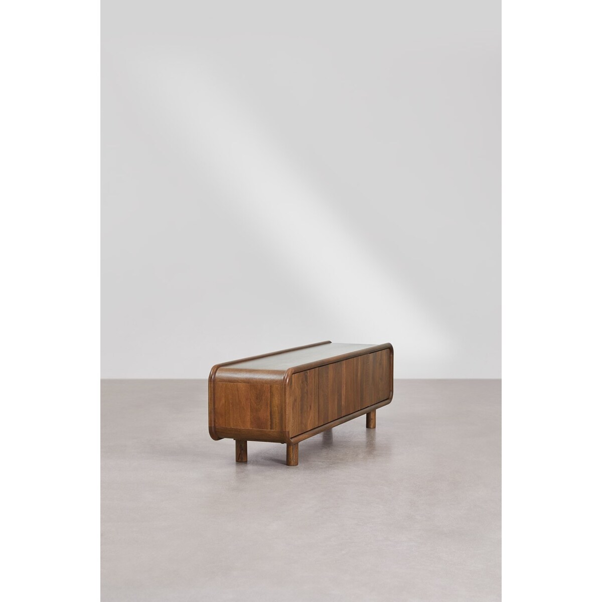 Szafka RTV 175x45 cm z ciemnego drewna mango Gina