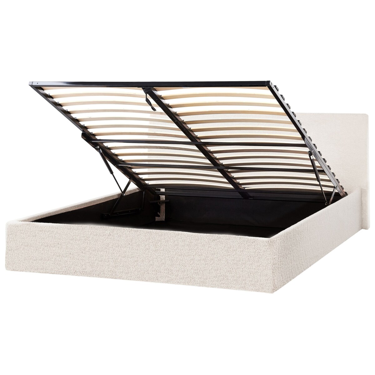 Łóżko z pojemnikiem Boucle ORBEY 140 x 200 cm Złamana biel