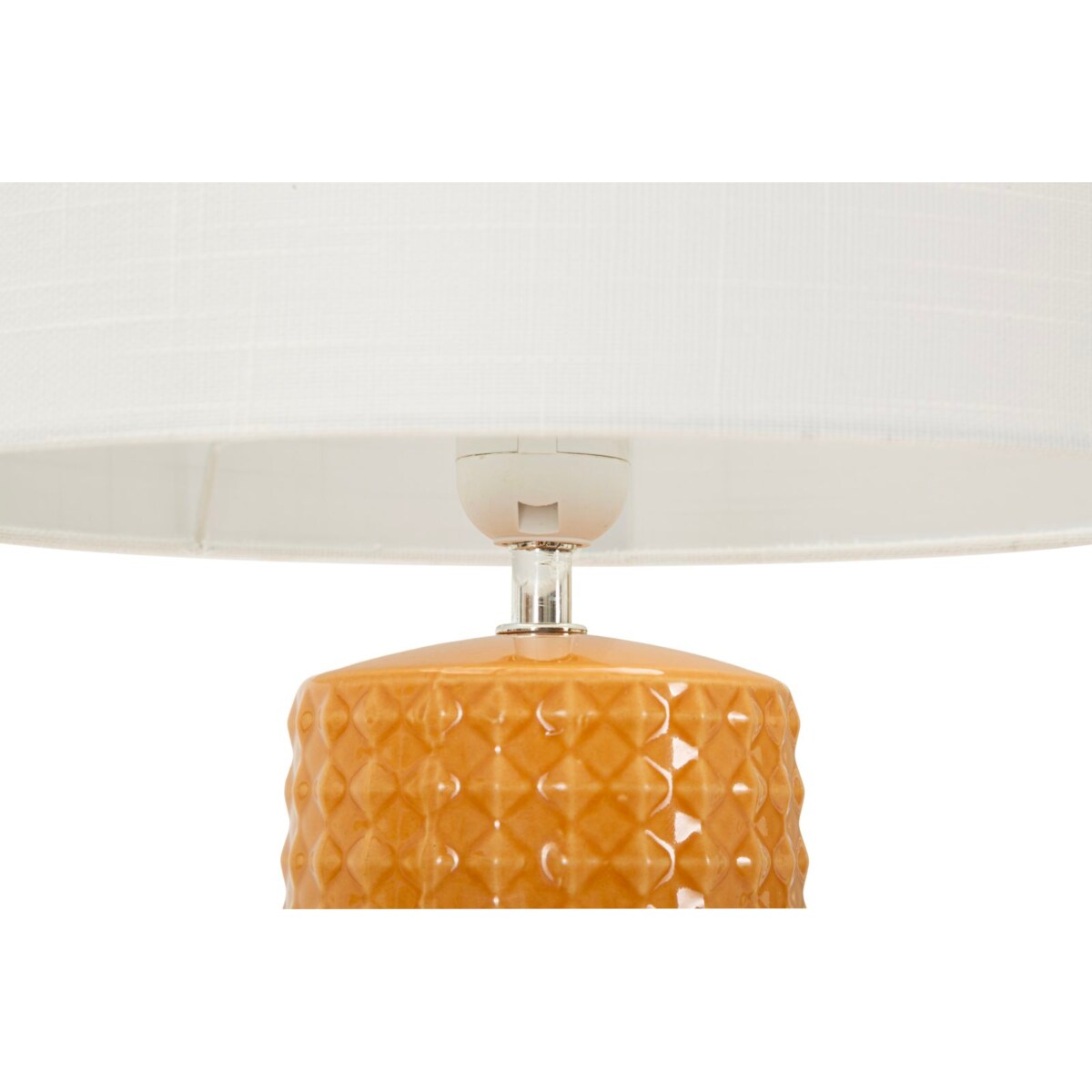 Lampa stołowa Gliss, kolor musztardowy i biały, ceramika, żelazo i tkanina, 30 x 30 x 52 cm, 1 x E27, max. 40 W, styl nowoczesny, Mauro Ferretti
