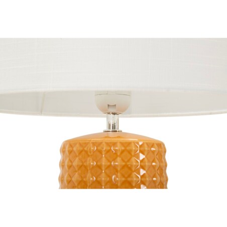 Lampa stołowa Gliss, kolor musztardowy i biały, ceramika, żelazo i tkanina, 30 x 30 x 52 cm, 1 x E27, max. 40 W, styl nowoczesny, Mauro Ferretti