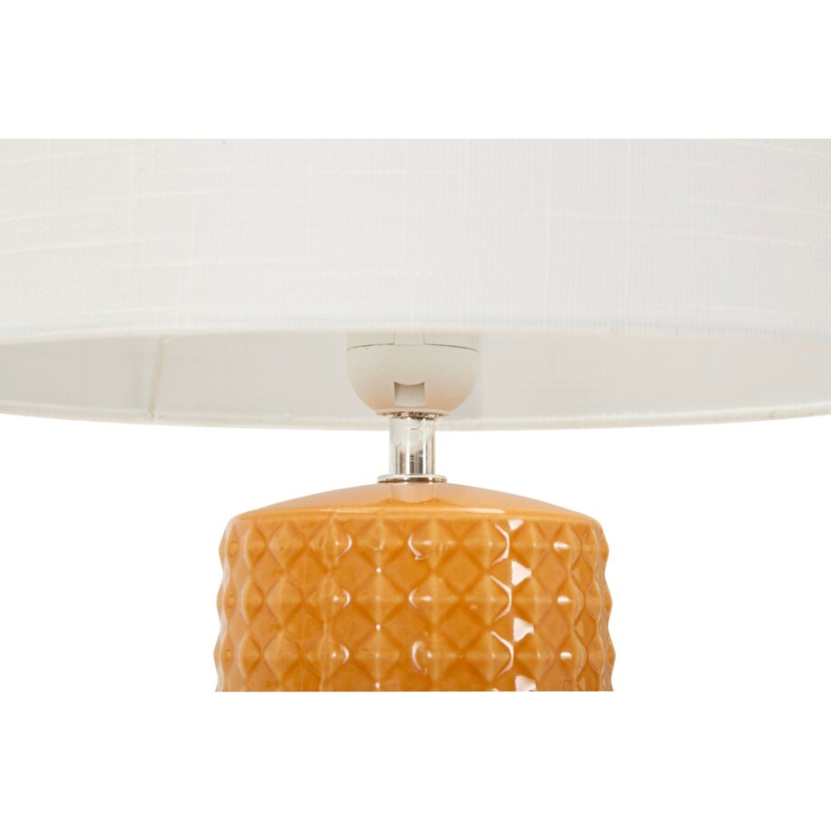 Lampa stołowa Gliss, kolor musztardowy i biały, ceramika, żelazo i tkanina, 30 x 30 x 52 cm, 1 x E27, max. 40 W, styl nowoczesny, Mauro Ferretti