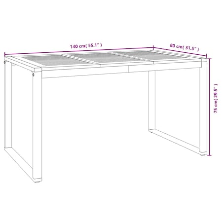 vidaXL 7-cz. zestaw mebli ogrodowych, lite drewno akacjowe i metal