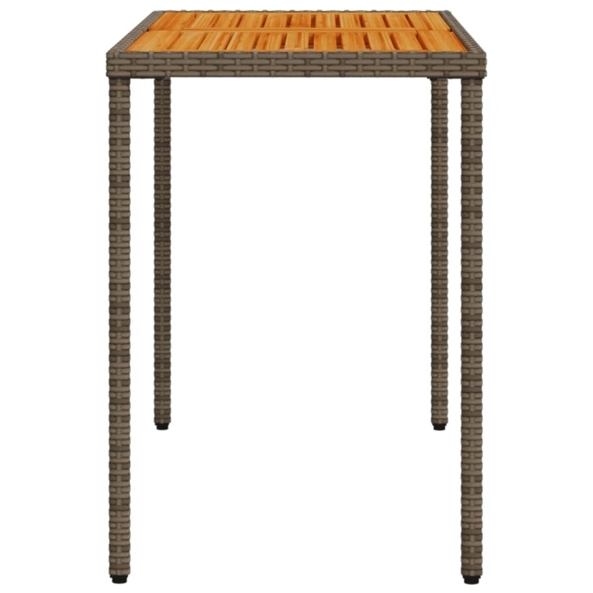 vidaXL Stół ogrodowy z akacjowym blatem, szary, 115x54x74 cm