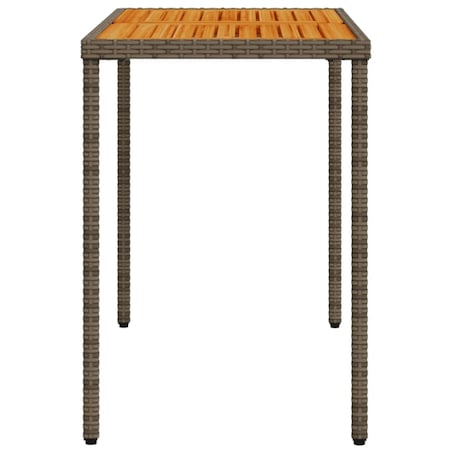 vidaXL Stół ogrodowy z akacjowym blatem, szary, 115x54x74 cm
