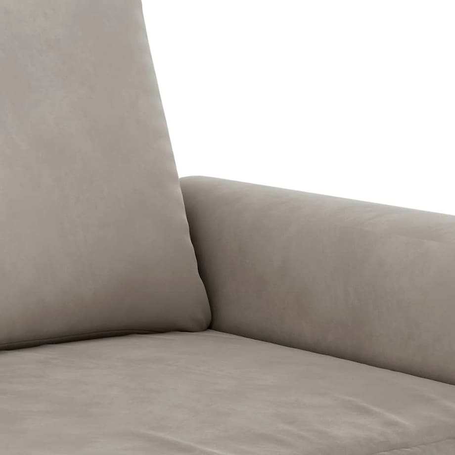 vidaXL Sofa 2-osobowa, jasnoszara, 120 cm, tapicerowana aksamitem