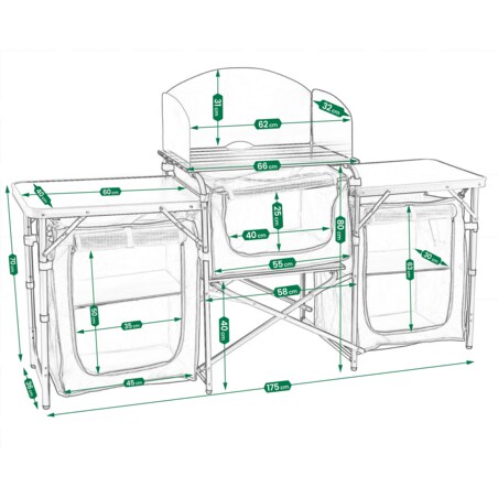 Kuchnia turystyczna szafka JUMI składana ogrodowy lekka kempingowa przenośna