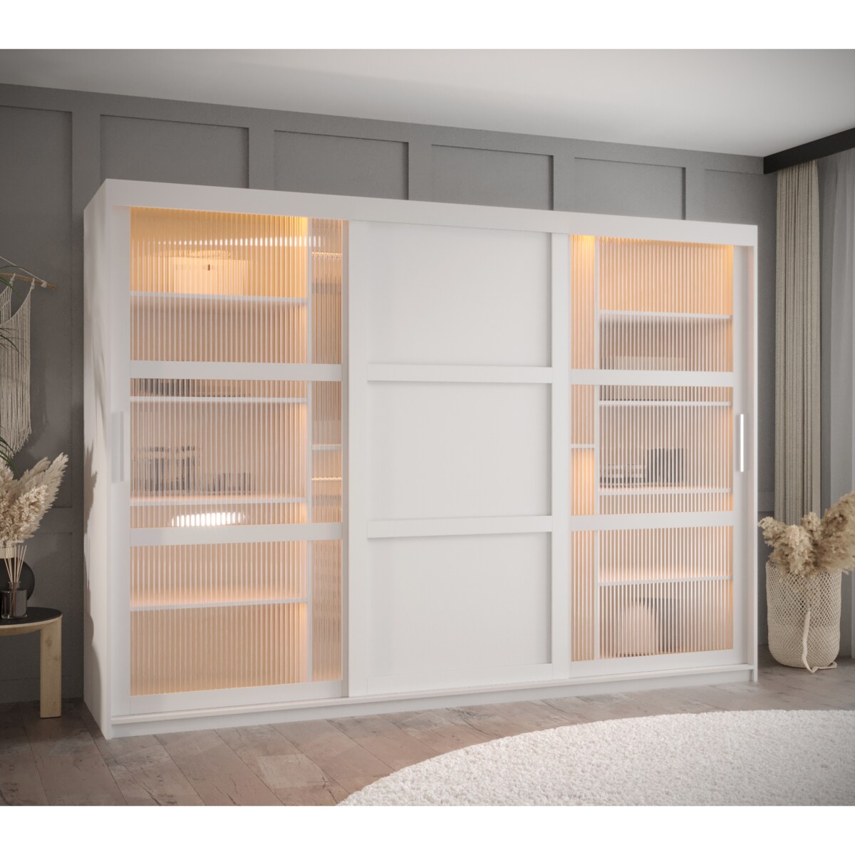 Szafa przesuwna Garderoba FLUTES 3 250 biały