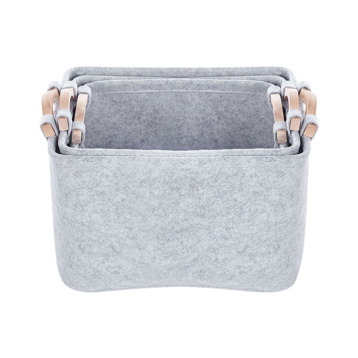 Zestaw 3 koszy filcowych szary BAYSAI