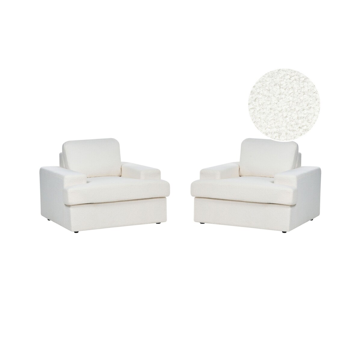 Zestaw 2 foteli boucle biały ALLA
