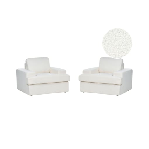 Zestaw 2 foteli boucle biały ALLA