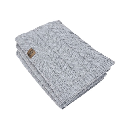 Koc dzianinowy bawełniany 200x220 cm – VENEZIA200 POPIEL