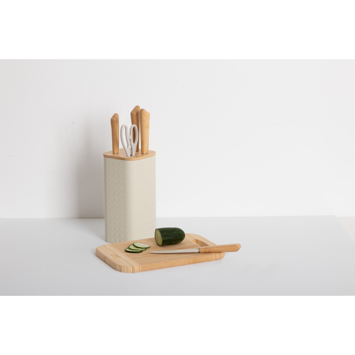 Blok na 4 noże i nożyczki SENSIA, 6 elementów