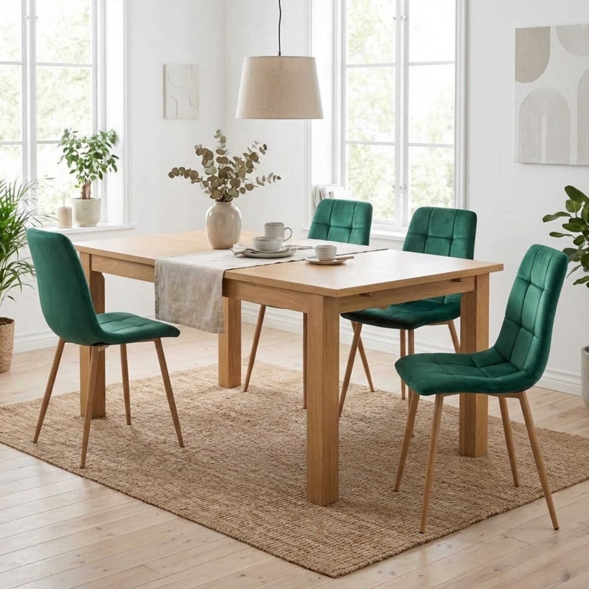 Krzesło tapicerowane welurowe zielone pikowane nowoczesne