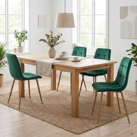 Krzesło tapicerowane welurowe zielone pikowane nowoczesne