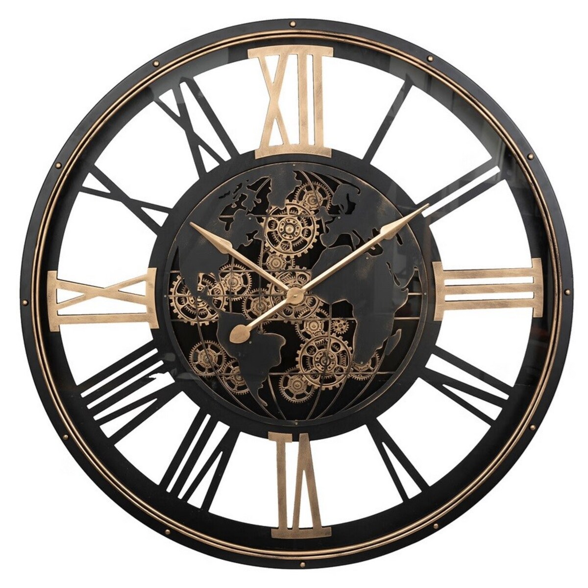 Zegar ścienny czarno-złoty 110 cm