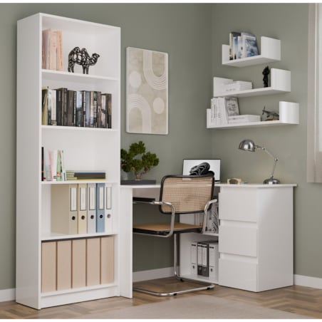 Biurko narożne Nicea prawe biały mat 120x48,5x75 cm 1 szt.