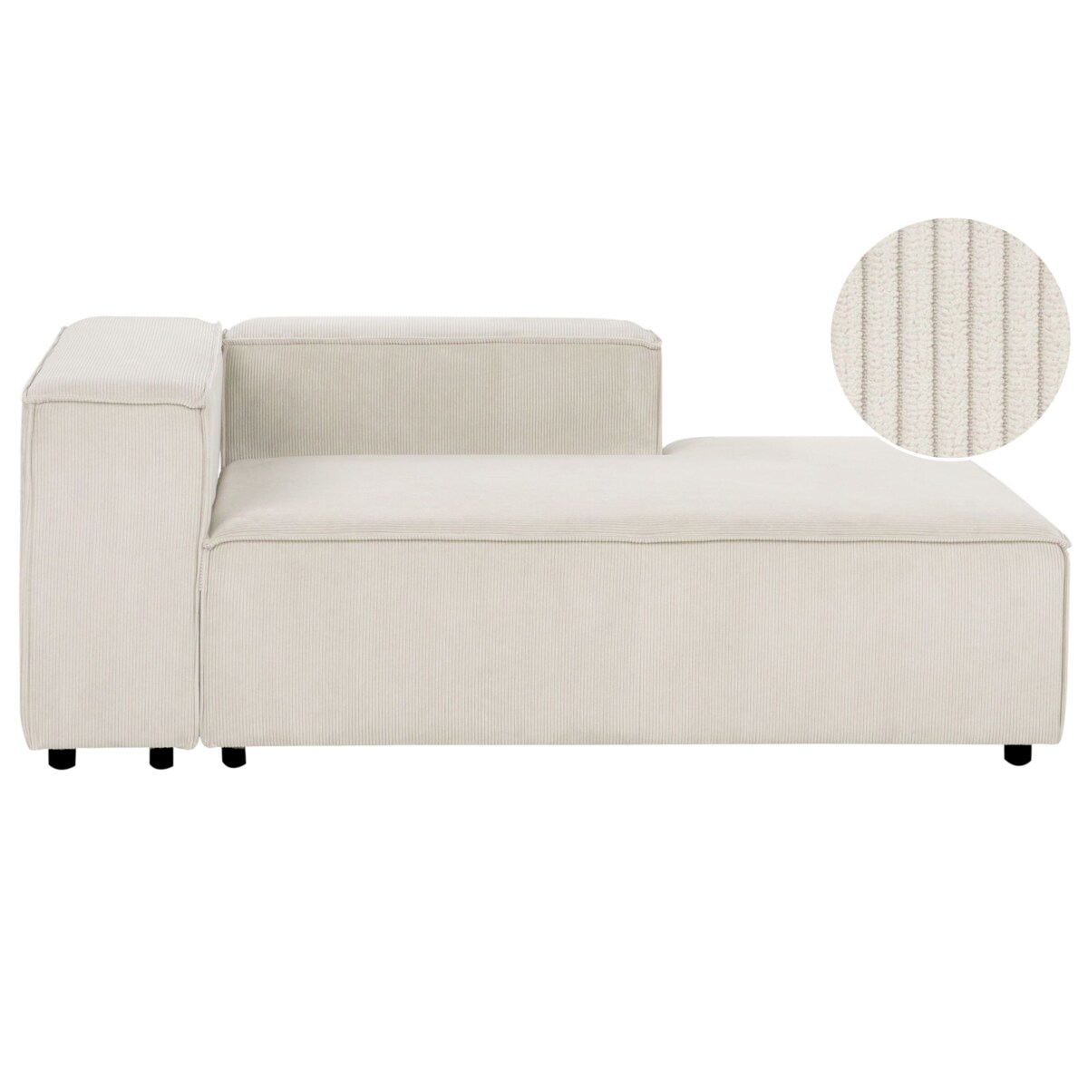 Szezlong lewostronny ARDAL Sztruks Złamana biel