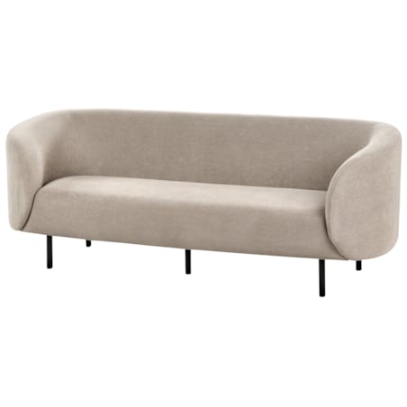 Sofa trzyosobowa tapicerowana beżowoszara LOEN