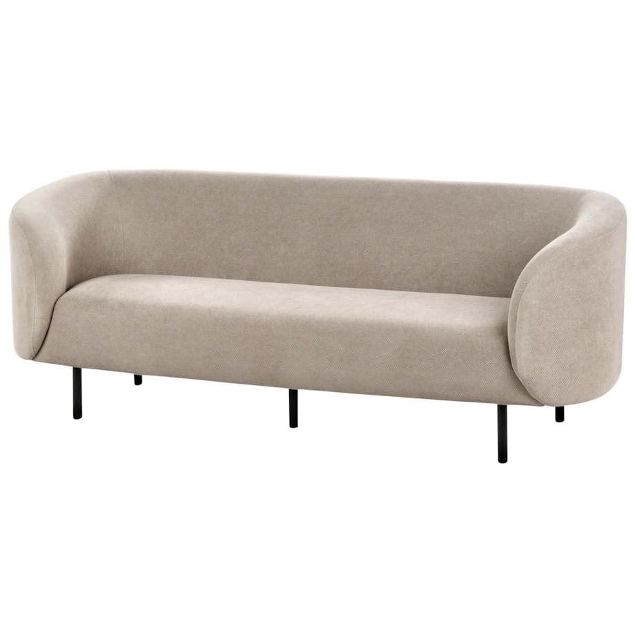 Sofa trzyosobowa tapicerowana beżowoszara LOEN