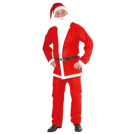 Strój Świętego Mikołaja dla dorosłych, kostium XMAS, 5 elementów