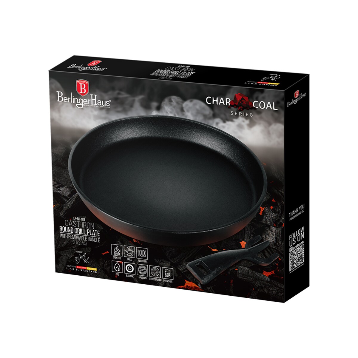 Okrągły grill żeliwny BerlingerHaus LP-BH-189